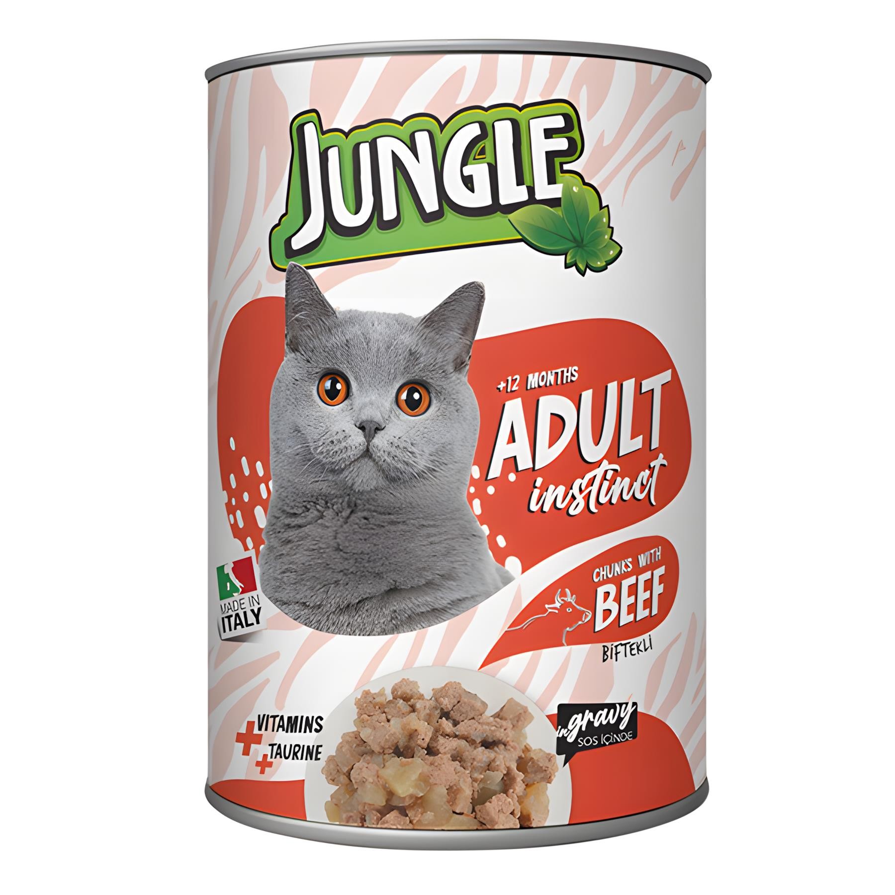 Jungle Biftekli Yetişkin Konserve Kedi Maması 415gr