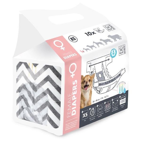 M-Pets Diapers Dişi Köpekler İçin XS 10lu Külot