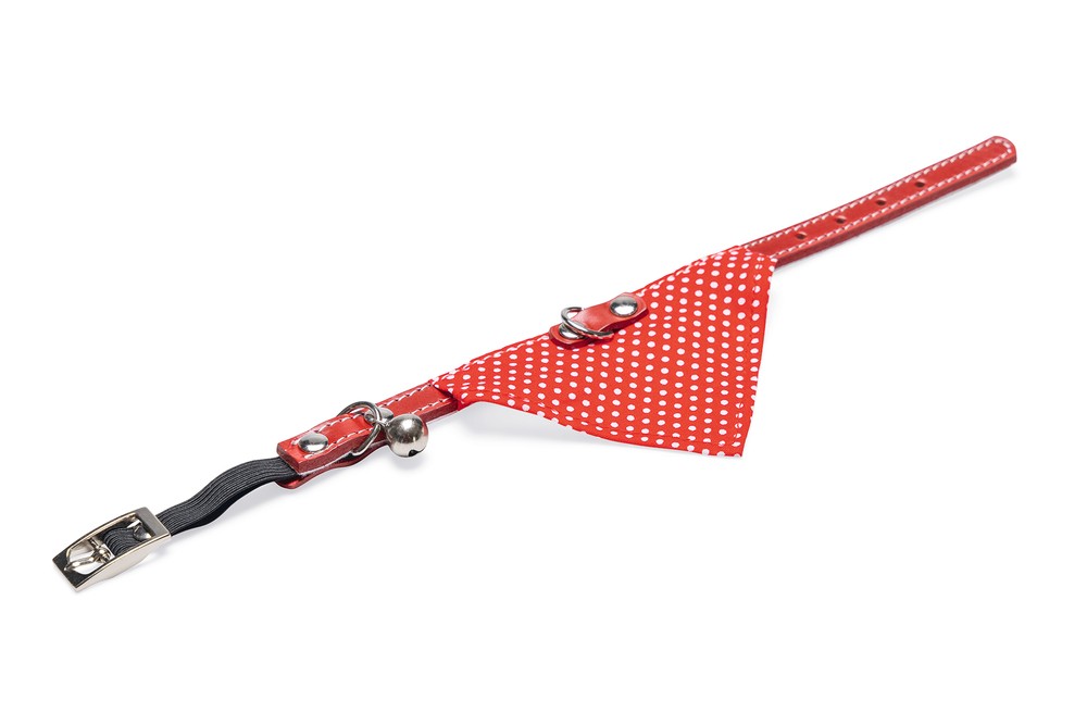 Beeztees Kedi Boyun Tasması, Bandanalı, Zilli, Kırmızı, 24-29cm