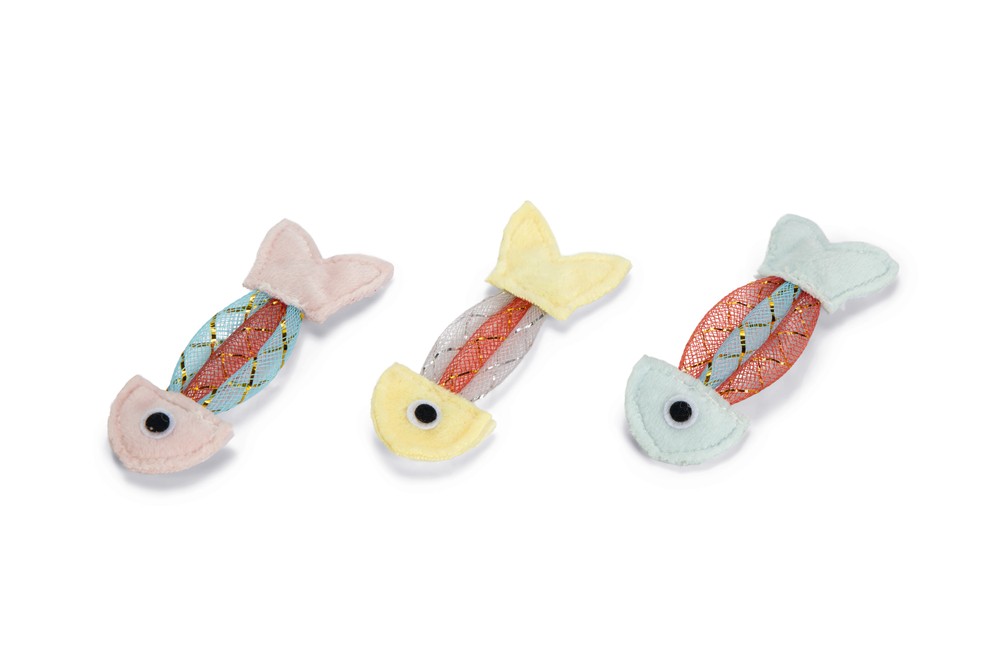 Beeztees Yavru Kedi Oyuncağı, Esnek Balık, 3 Adet, 3,5x8,5cm