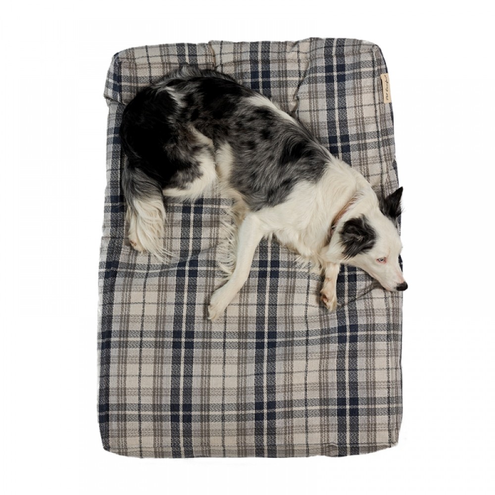 Pet Comfort Lima  Mavi Kareli Köpek Yatağı M 90x60cm