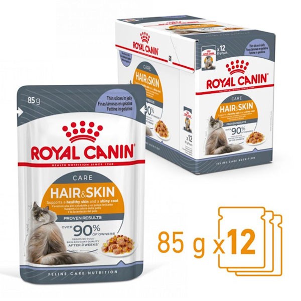 Royal Canin Care Hair&Skin Sağlıklı Tüyler İçin Yaş Kedi Maması 85gr 12 Adet