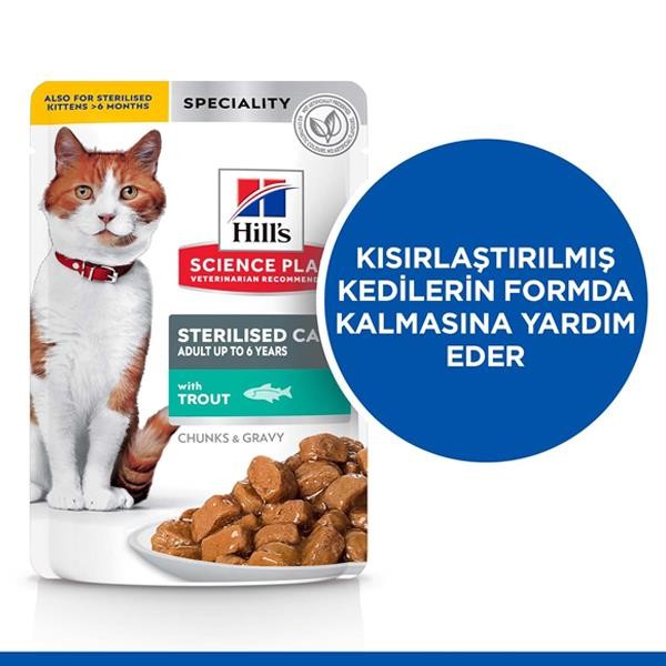 Hills Alabalıklı Kısırlaştırılmış Pouch Kedi Maması 85gr