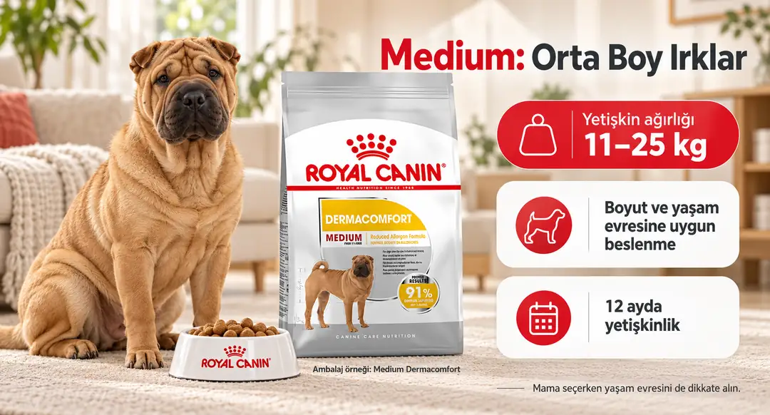 Medium grubu, yetişkinlik döneminde 11-25 kg ağırlığa ulaşan köpekleri kapsar