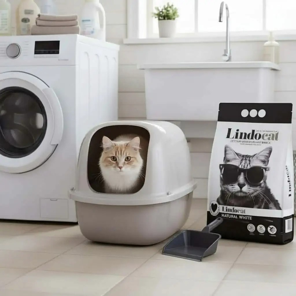 Lindocat Natural White Kokusuz Kalın Taneli Topaklanan Kedi Kumu 10L