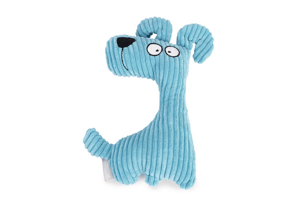Beeztees Köpek Oyuncağı, Sesli, Köpek, Kadife, Mavi, 23x14x4cm