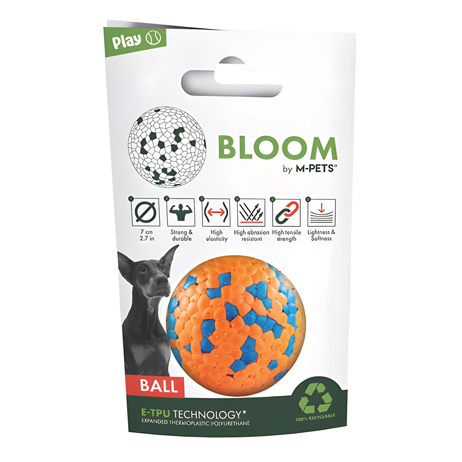 M-Pets Bloom Ball Oyun Topu Parçalanmaz Turuncu Mavi