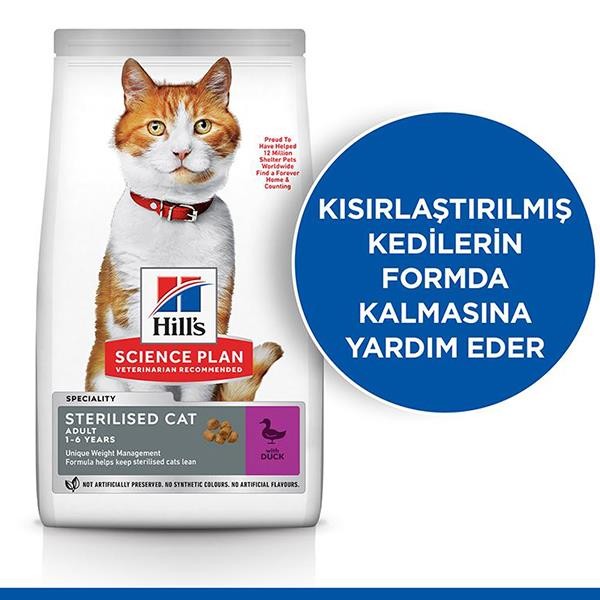 Hills Sterilised Ördekli Kısırlaştırılmış Kedi Maması 3Kg