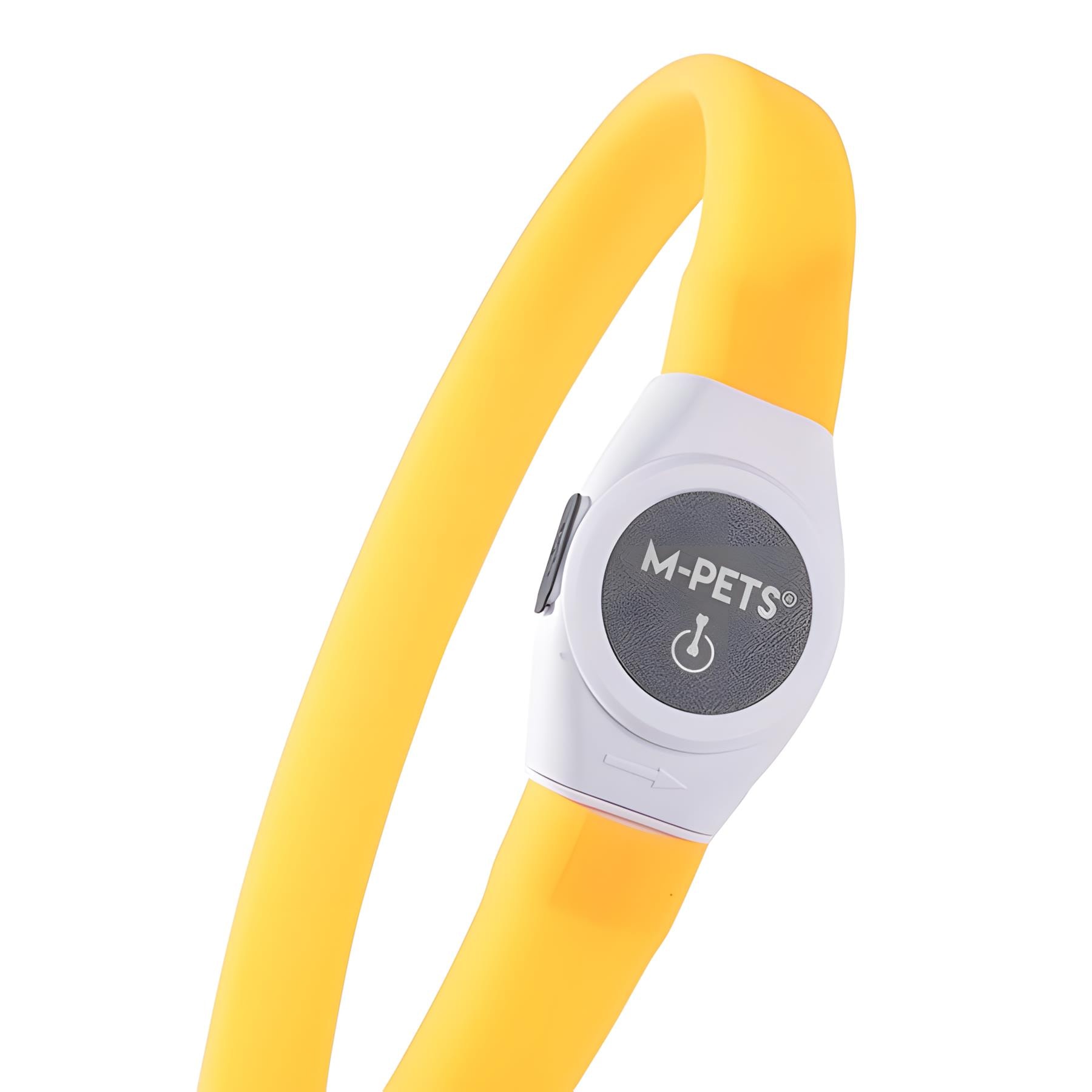 M-Pets Flash Ledli Boyun Tasması Neon Turuncu S