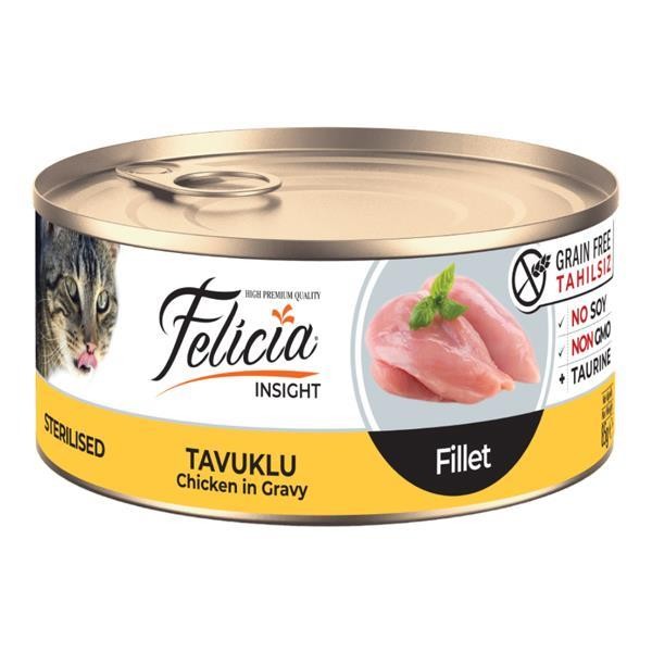 Felicia Fileto Tavuklu Tahılsız Kısırlaştırılmış Kedi Konservesi 85gr 24'lü