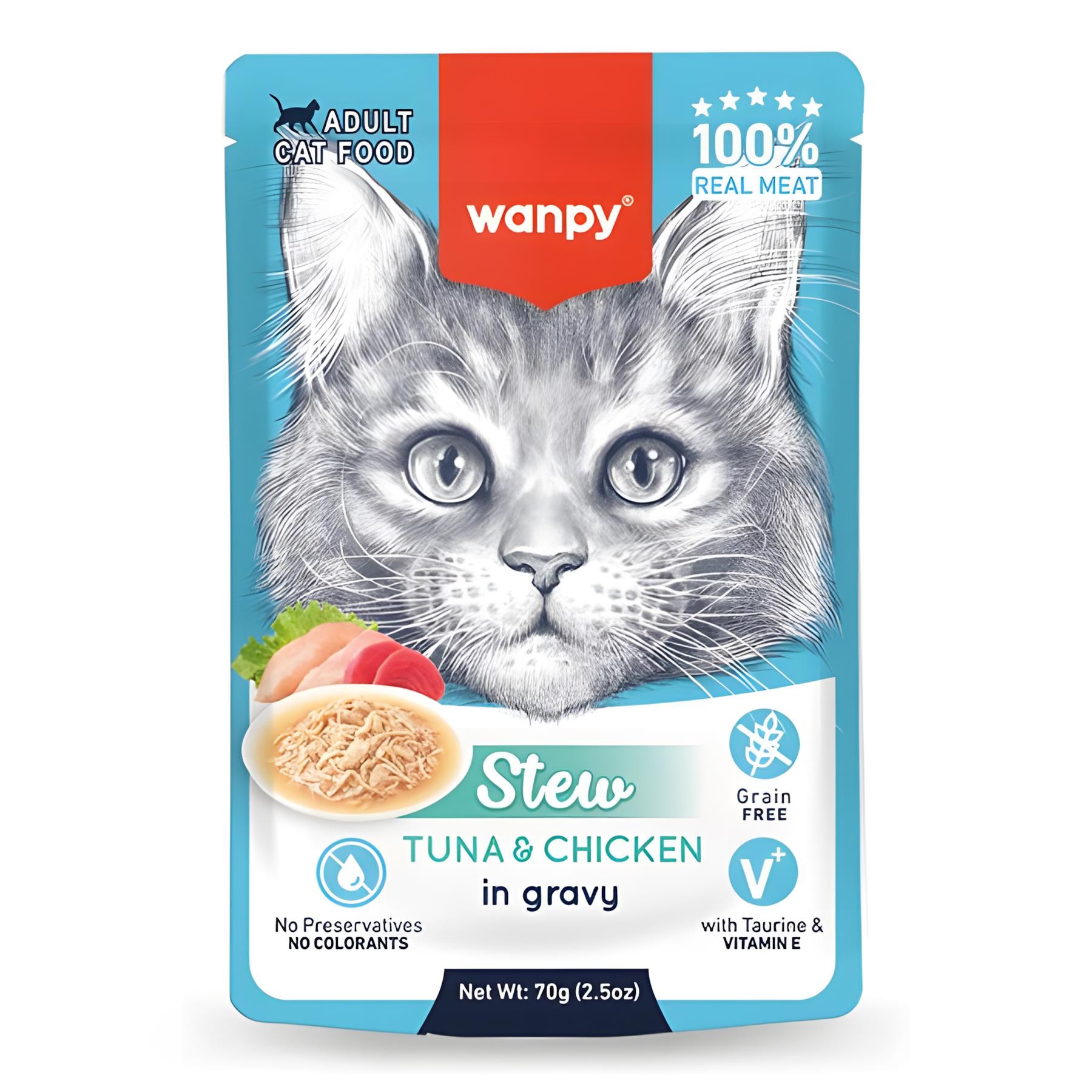 Wanpy Pouch Ton Balıklı ve Tavuklu Yaş Kedi Maması 70gr
