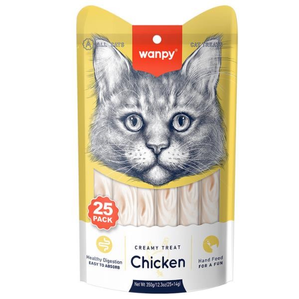 Wanpy Tavuklu Sıvı Kedi Ödül Maması 25x14gr