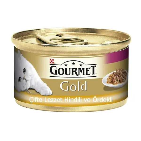 Purina Gourmet Gold Çifte Lezzet Hindi & Ördekli Kedi Konservesi 85gr