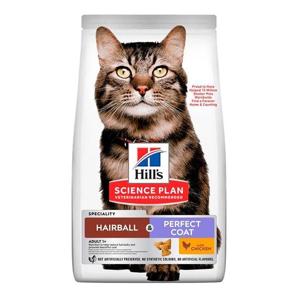 Hills Hairball Perfect Coat Tavuklu Yetişkin Kedi Maması 1,5Kg