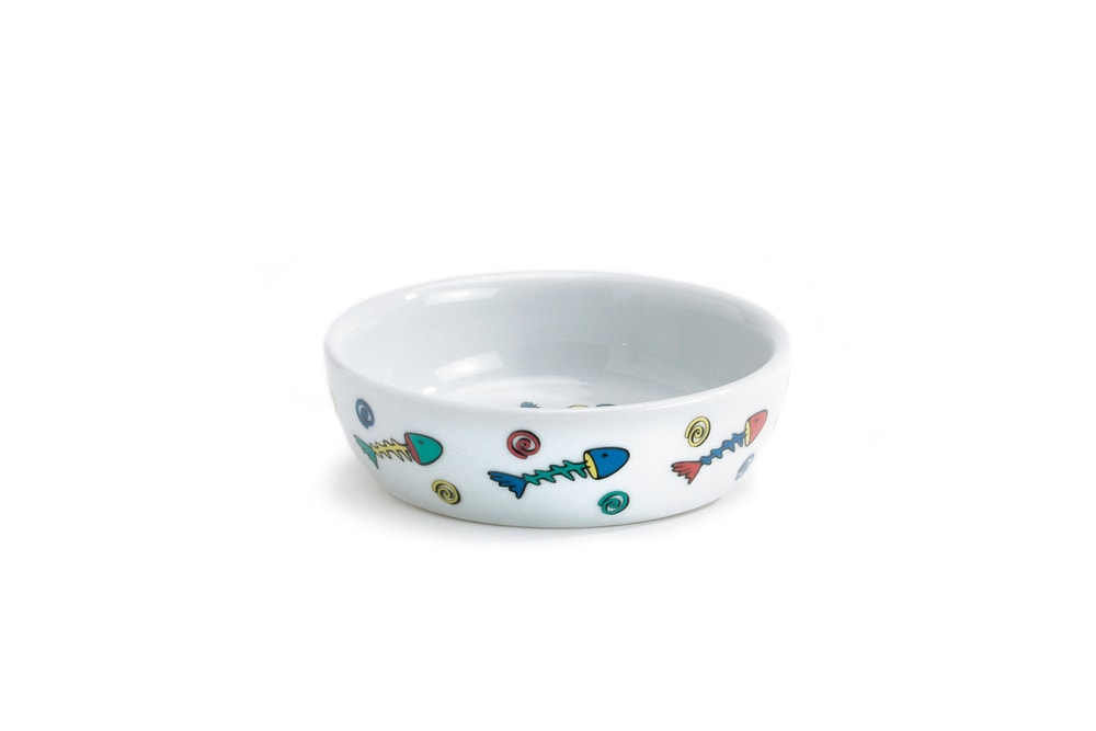 Beeztees Kedi Mama Su Kabı, Porselen, Beyaz, 13,5cm, 330ml