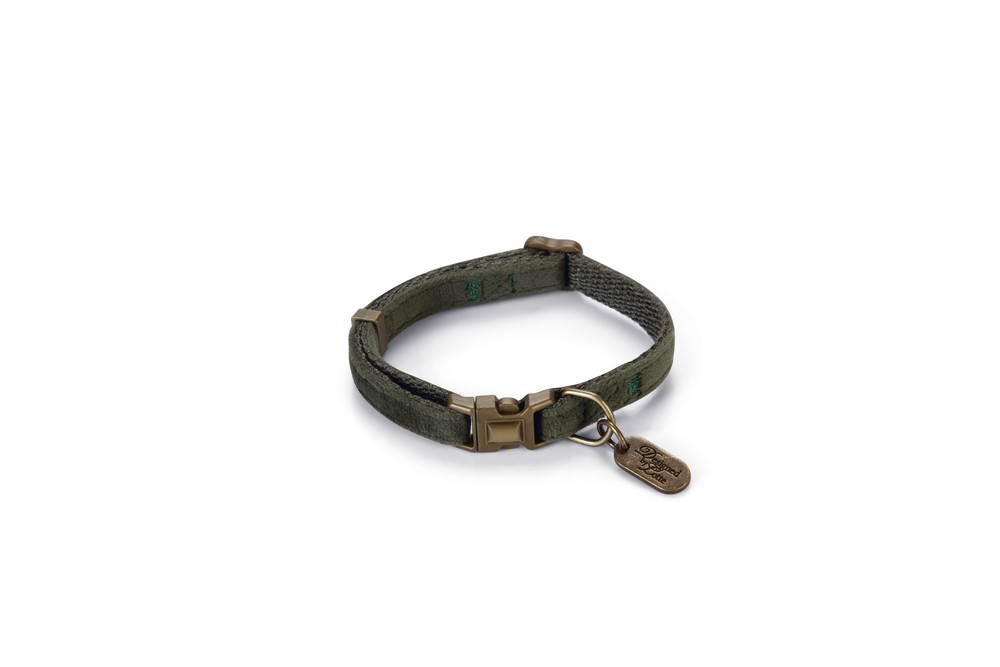 Beeztees DBL Kedi Boyun Tasması, Velur, Yeşil, 20-30cm