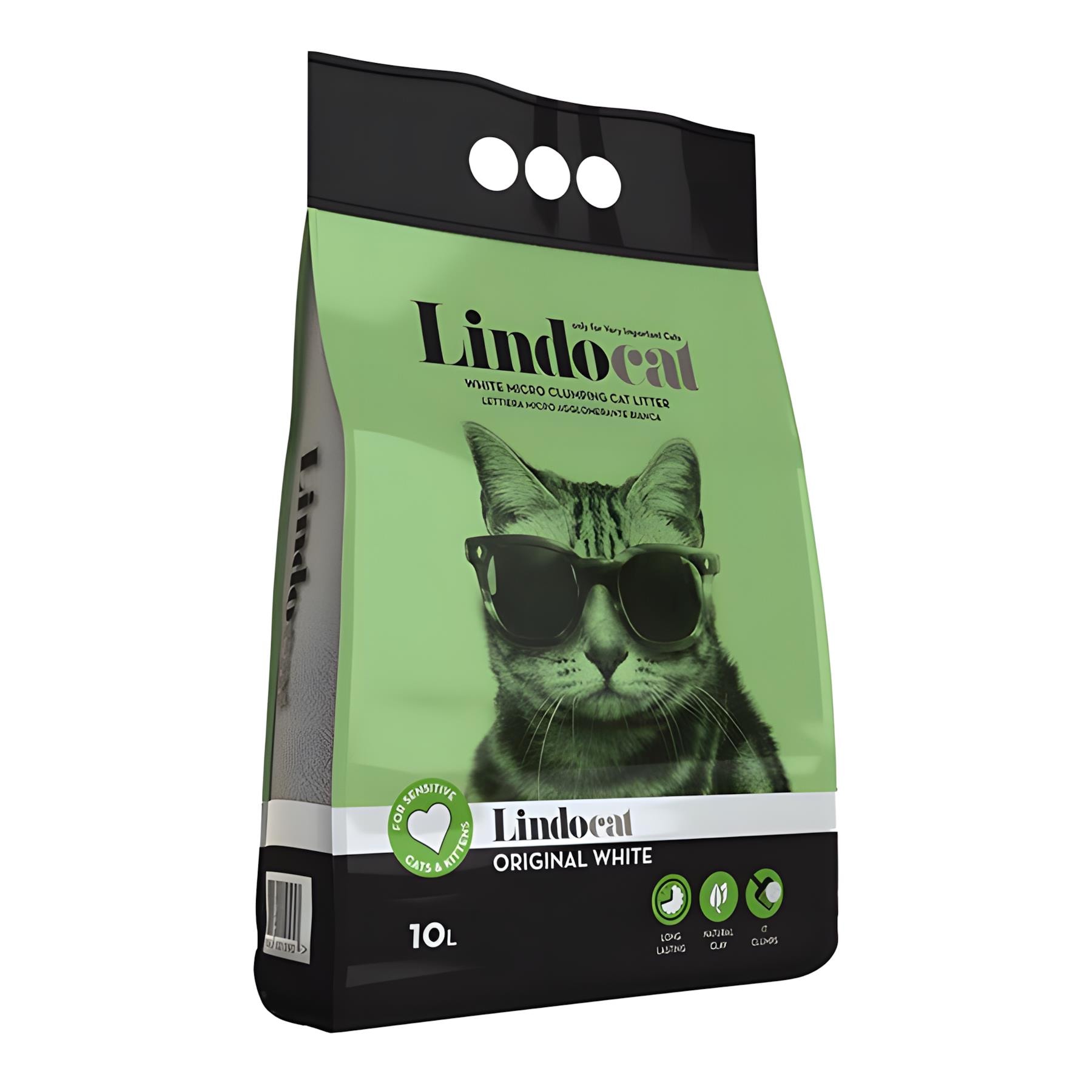 Lindocat Original White Kokusuz İnce Taneli Topaklanan Kedi Kumu 10L
