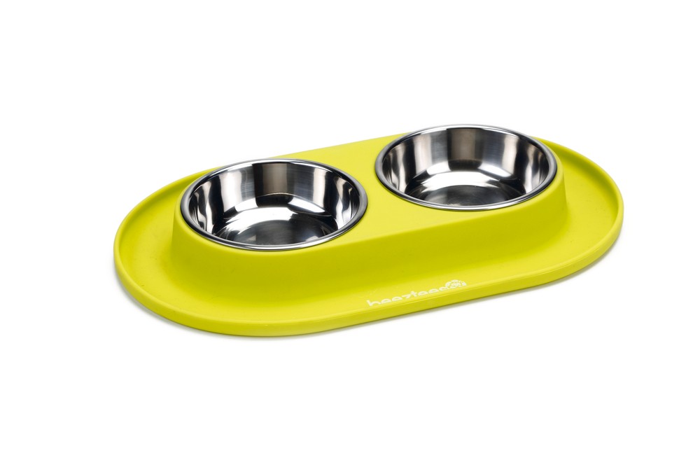 Beeztees Köpek İkili Mama ve Su Kabı, Paslanmaz Çelik, 31x19cm, 2x125ml