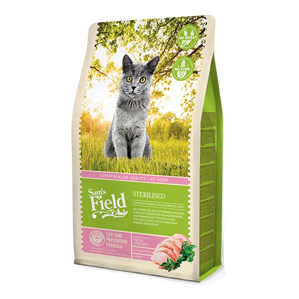 Sam's Field Sterilised Tavuklu Tahılsız Kısırlaştırılmış Yetişkin Kedi Maması 2,5 Kg