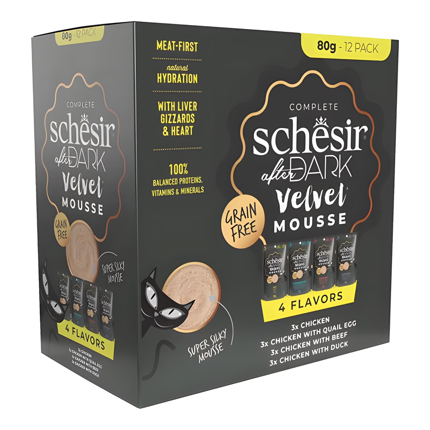 Schesir After Dark Velvet Et Suyunda Karışık Lezzetler Pouch Yetişkin Kedi Maması 12x80gr