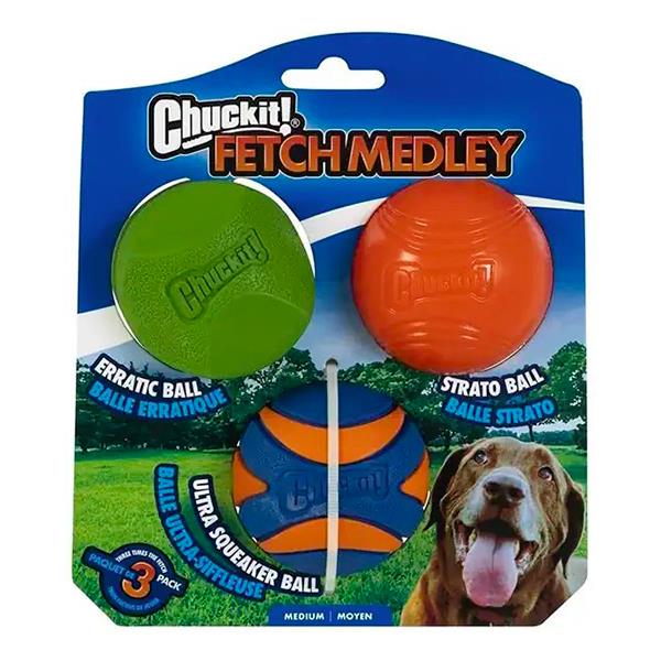 Chuckit Fetch Medley Gen 2 Köpek Oyun Topu Orta Boy 3lü