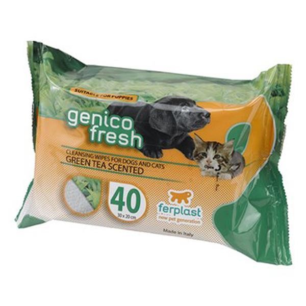 Ferplast Genico Fresh Kedi Köpek Temizleme Mendili Yeşil Çay Kokulu