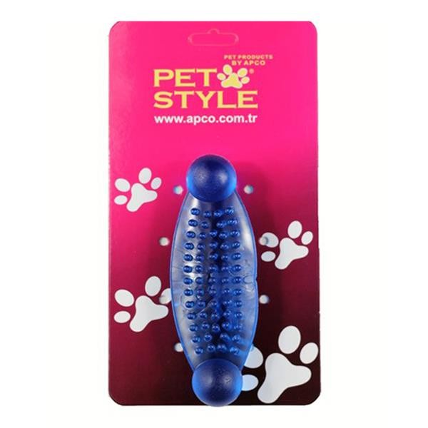 Pet Style Tırtıklı Oyuncak Köpek Kemiği Mavi