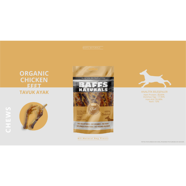 Baffs Natural Tavuk Ayağı Köpek Ödülü 100Gr