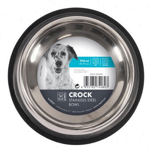 M-Pets Crock Çelik Mama ve Su Kabı L 910ml