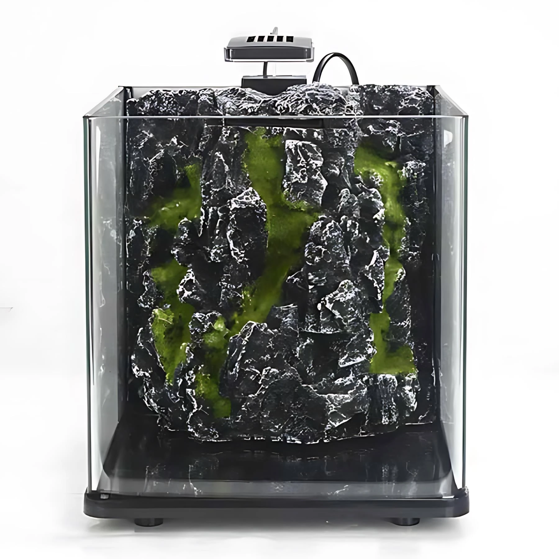 Haqos Nanux Rock Blubios Dekorlu Nano Akvaryum 18Lt Siyah