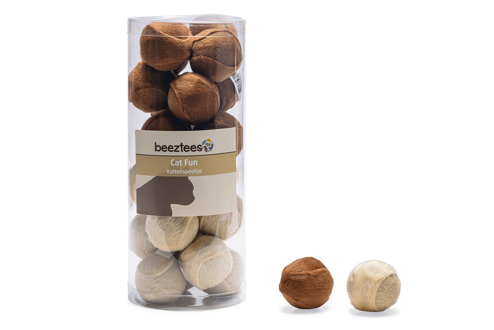 Beeztees Kedi Oyuncağı, Top, Peluş, Çeşitli Renklerde, 4cm
