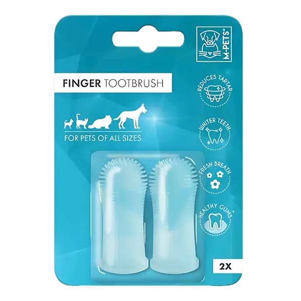 M-Pets Finger Silikon Parmak Kedi Köpek Diş Fırçası 2li