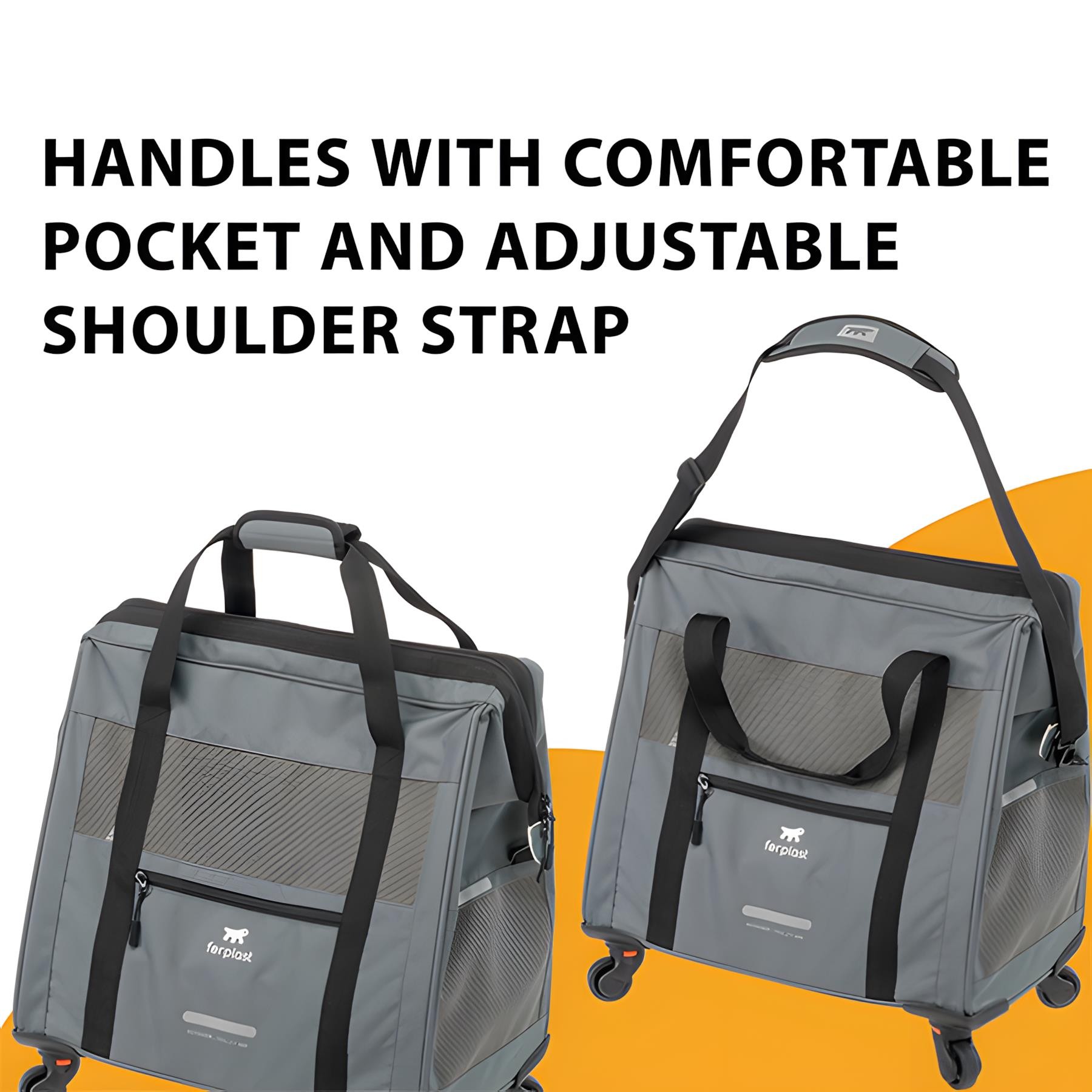 Ferplast Voyager 450 Tekerlekli Evcil Hayvan Taşıma Çantası Gri 46x26x48cm