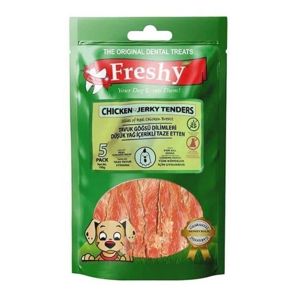 Freshy Chicken Jerky Tenders Tavuk Göğsü Et Dilimleri Köpek Ödülü 100gr