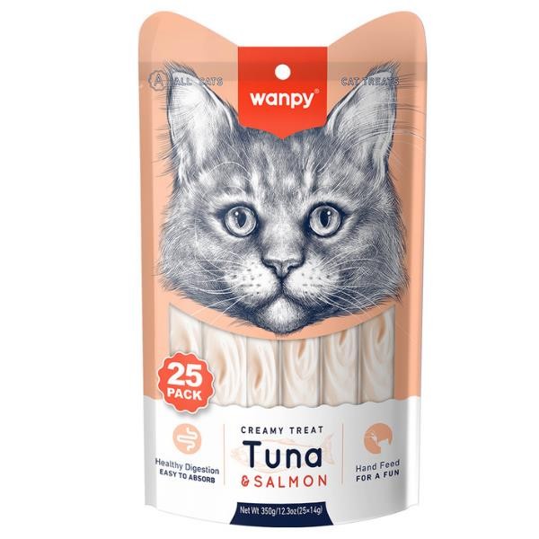 Wanpy Ton Balığı ve Somonlu Sıvı Kedi Ödülü 25x14 Gr