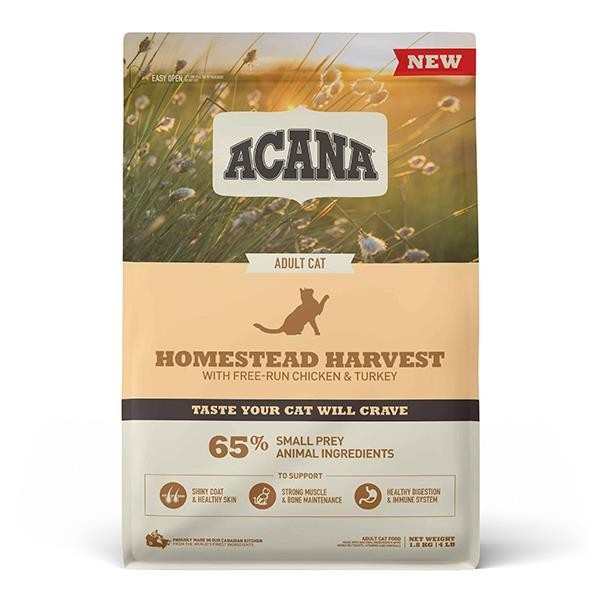 Acana Homestead Harvest Yüksek Proteinli Tavuklu ve Hindili Kedi Maması 1,8Kg