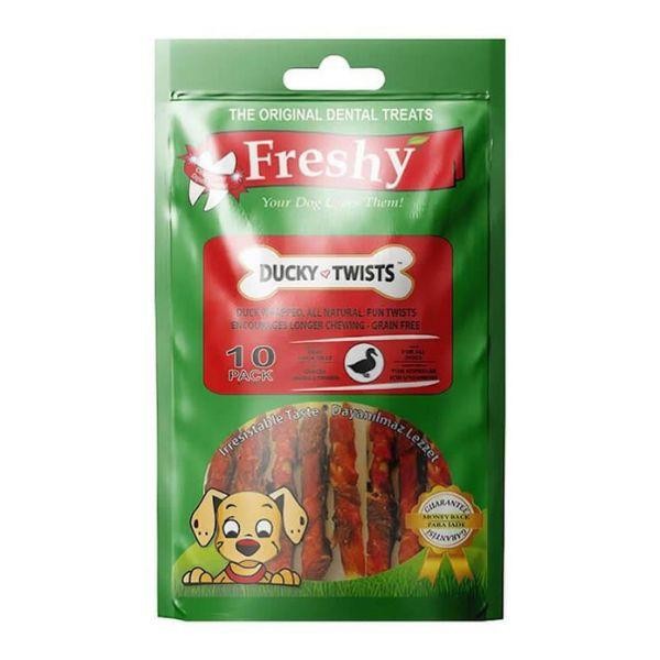 Freshy Ducky Twists Ördekli Burgu Çubuk Köpek Ödülü 90gr 10lu