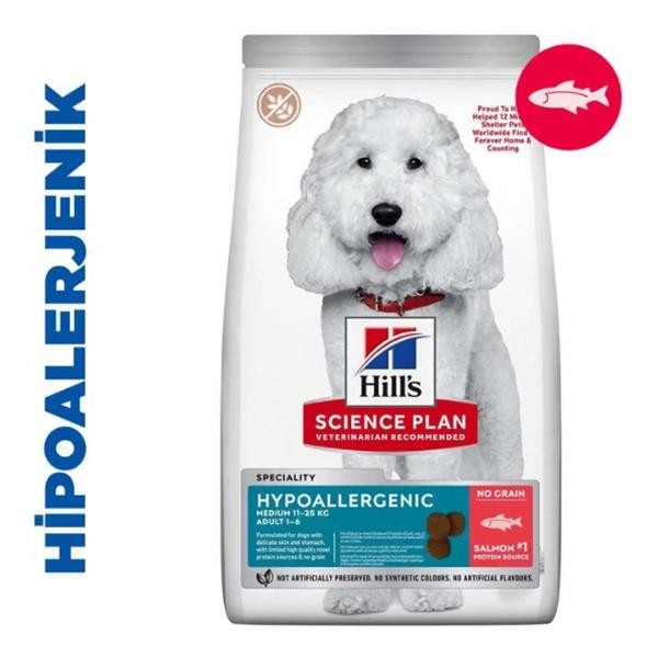 Hills Hypoallergenic Medium Adult Somonlu Yetişkin Köpek Maması 10+2 Kg Bonus Paket