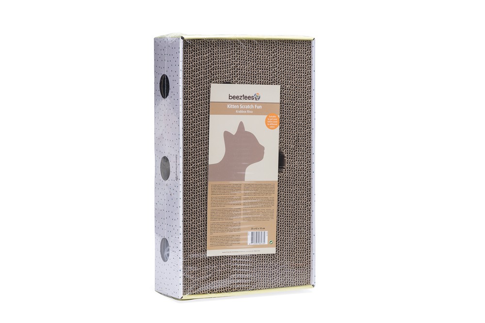 Beeztees Yavru Kedi Karton Tırmalama ve Oyuncağı, 25x42x10cm
