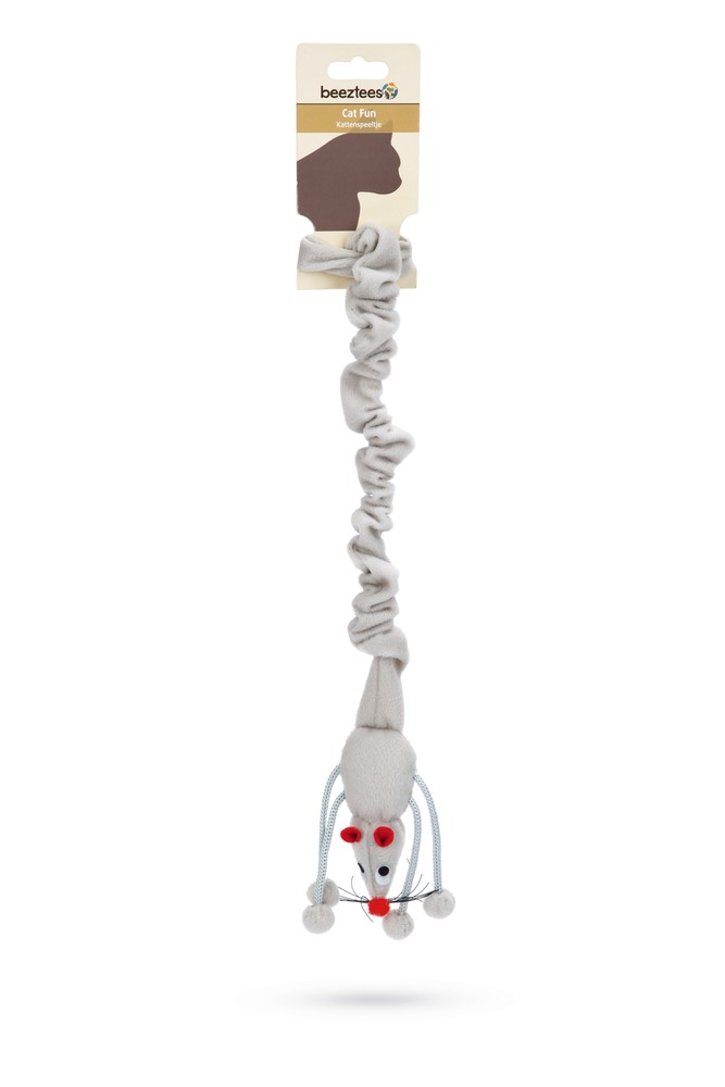 Beeztees Kedi Oyuncağı, Elastik Kuyruklu Fare, Asılabilir, Çeşitli Renklerde, 52cm