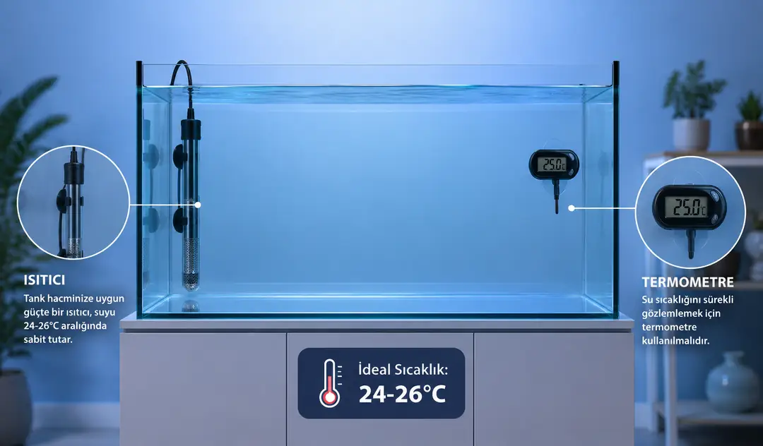 &nbsp; Tatlı su balıklarının büyük bir kısmı için ideal su sıcaklığı&nbsp;24-26°C&nbsp;arasındadır&nbsp;.&nbsp;&nbsp;
