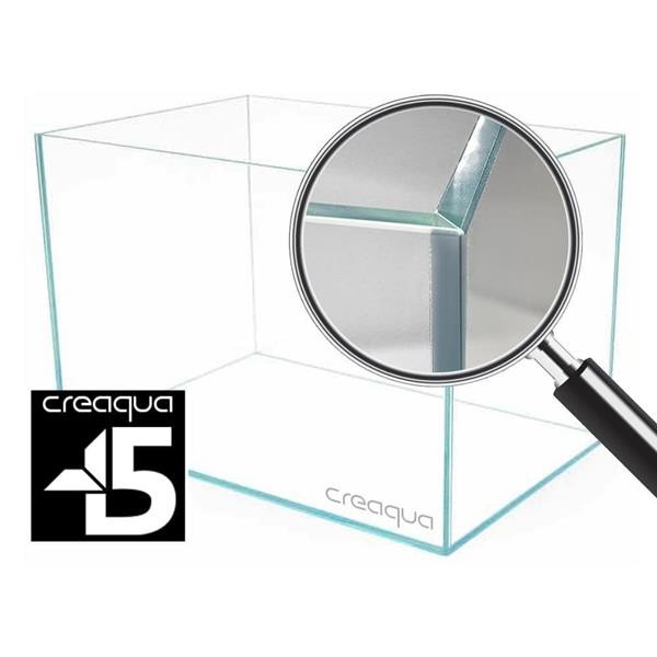 Creaqua 60x40x40Cm 45 Derece Açılı Ultra Clear Cama Cam Akvaryum