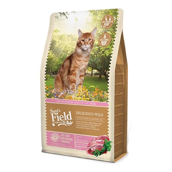 Sam's Field Delicious Ördekli ve Tavuklu Tahılsız Seçici Yetişkin Kedi Maması 2,5 Kg