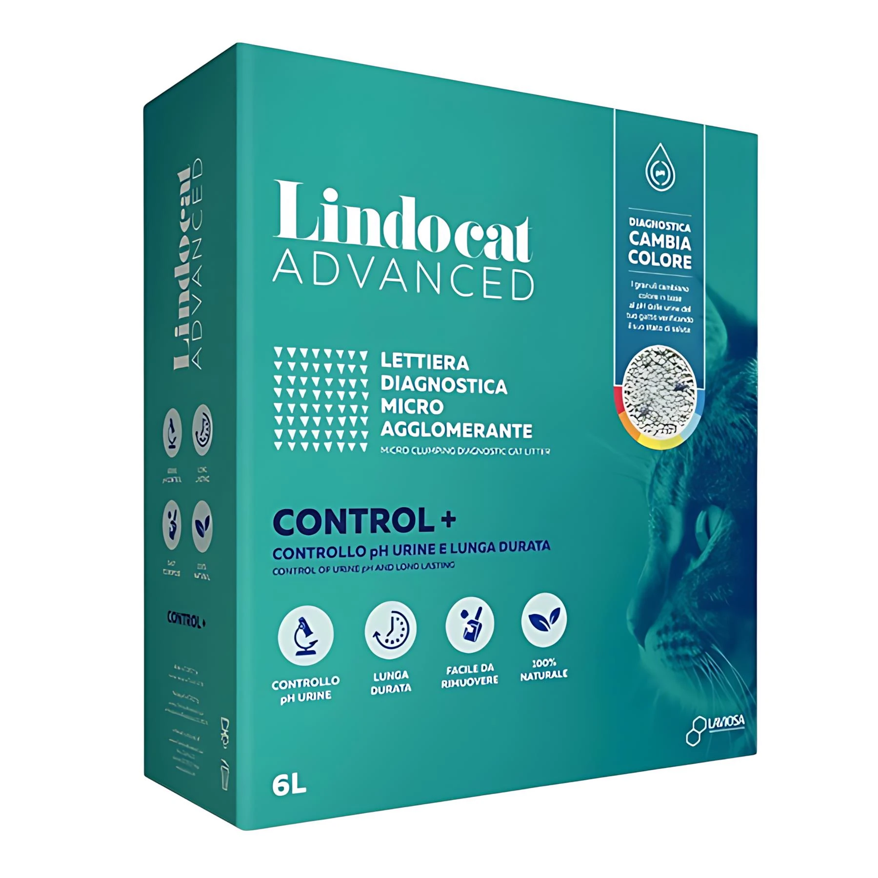 Lindocat Advanced Control Erken Teşhis Formüllü Renk Değiştiren Kedi Kumu 6L