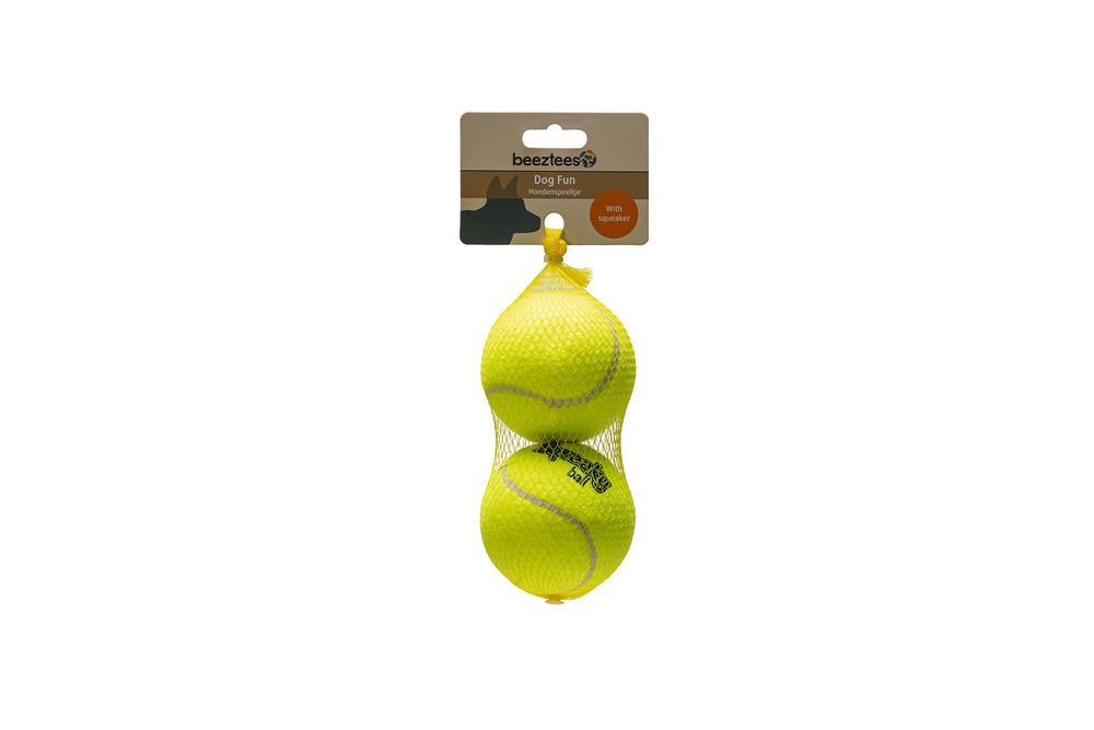 Beeztees Köpek Oyuncağı, Sesli, Tenis Topu, Sarı, 2 Adet, 8cm