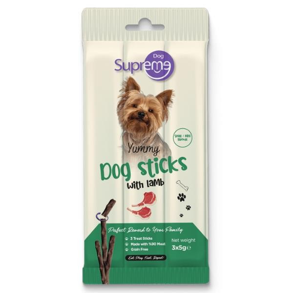 Supreme Dog Sticks Kuzu Etli Köpek Ödül Çubukları 3x5gr