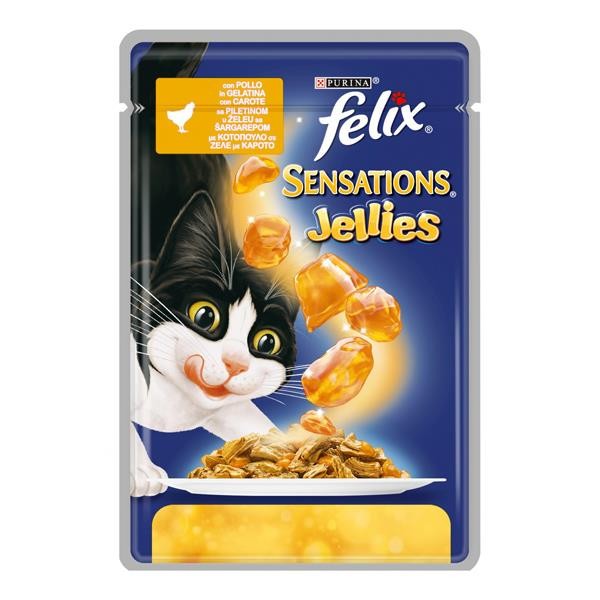 Felix Sensations Tavuklu ve Havuçlu Yaş Kedi Maması 85gr