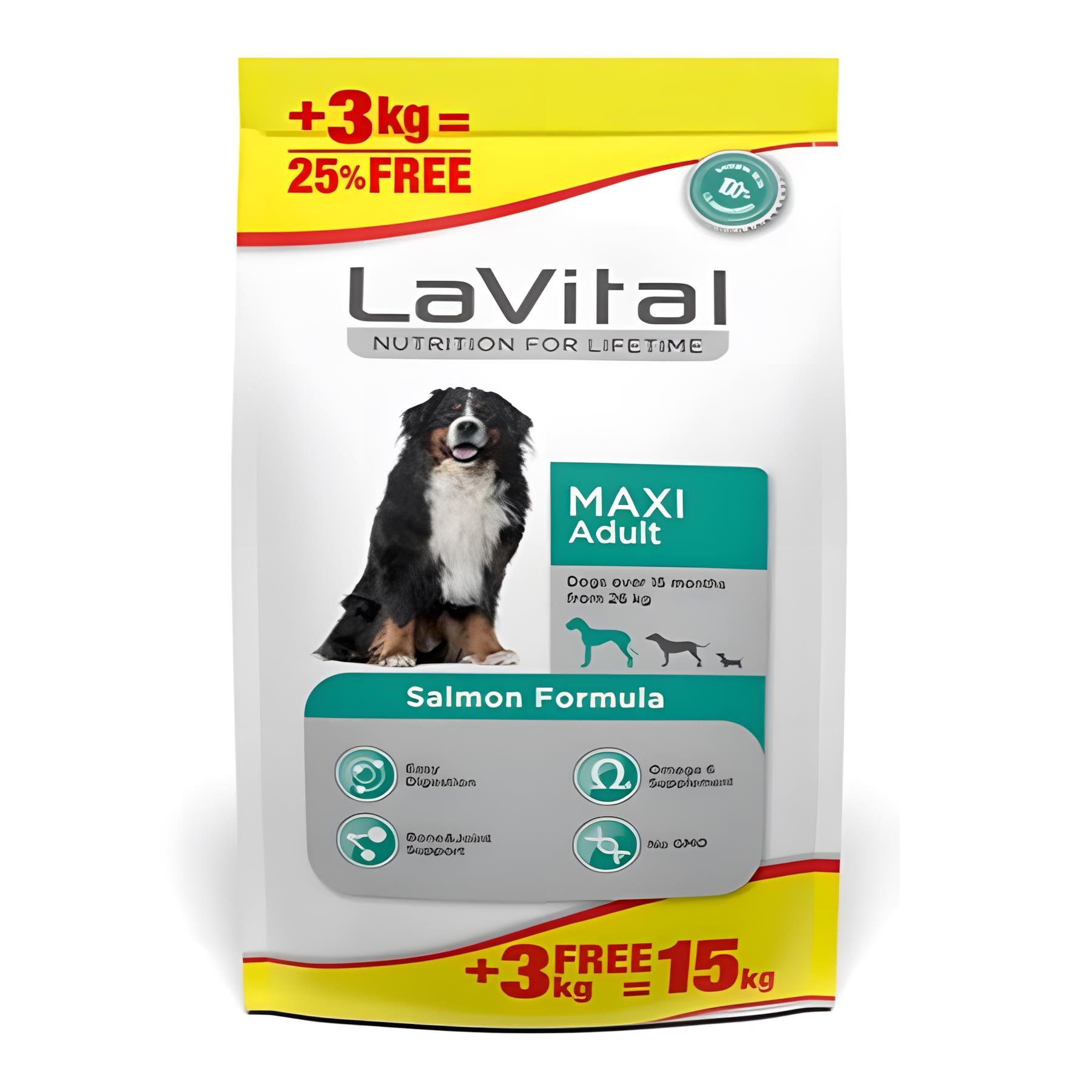 LaVital Somon Balıklı Büyük Irk Yetiskin Köpek Maması 12+3 Kg