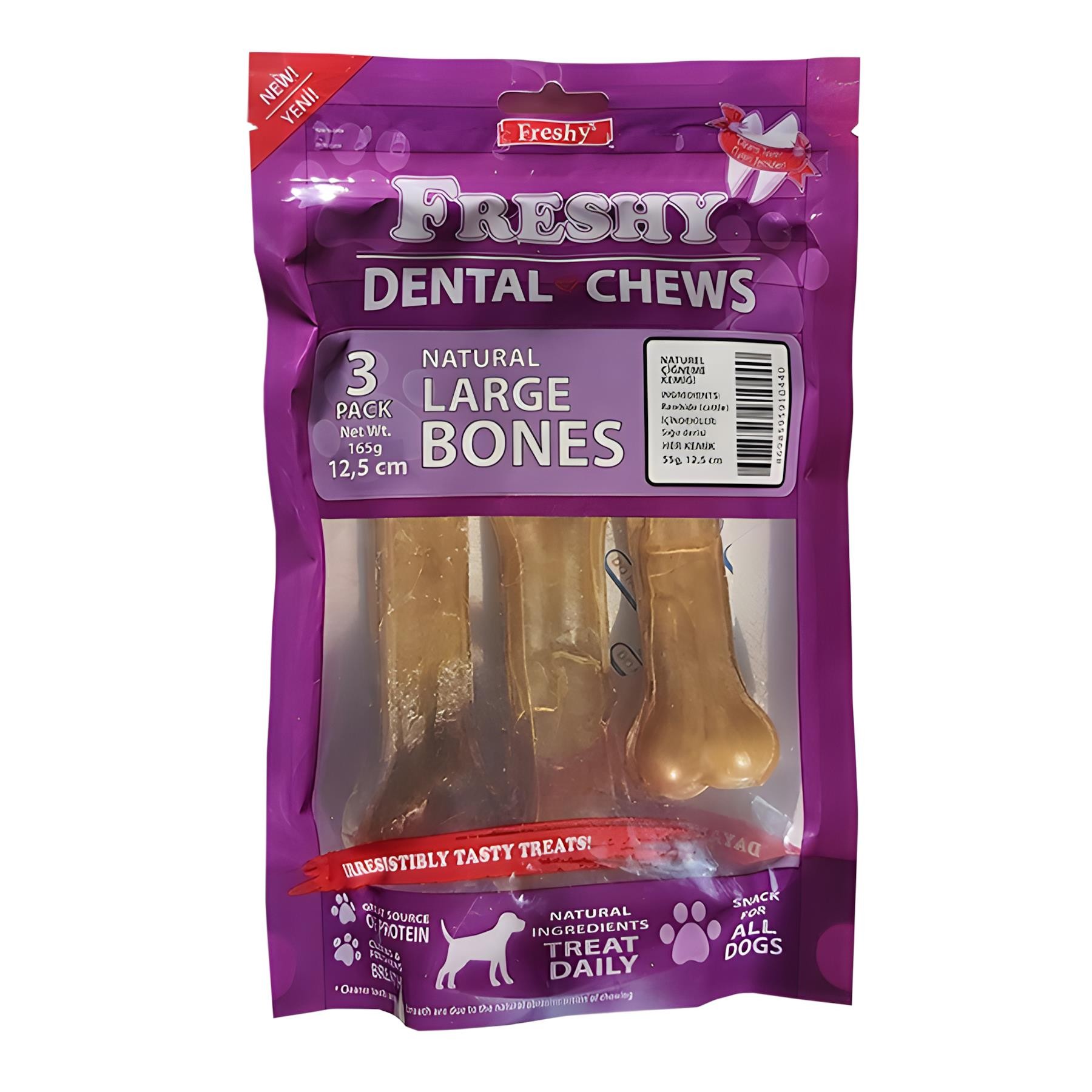 Freshy Dental Chews Natural Large Köpek Ödül Kemiği 145gr 3lü
