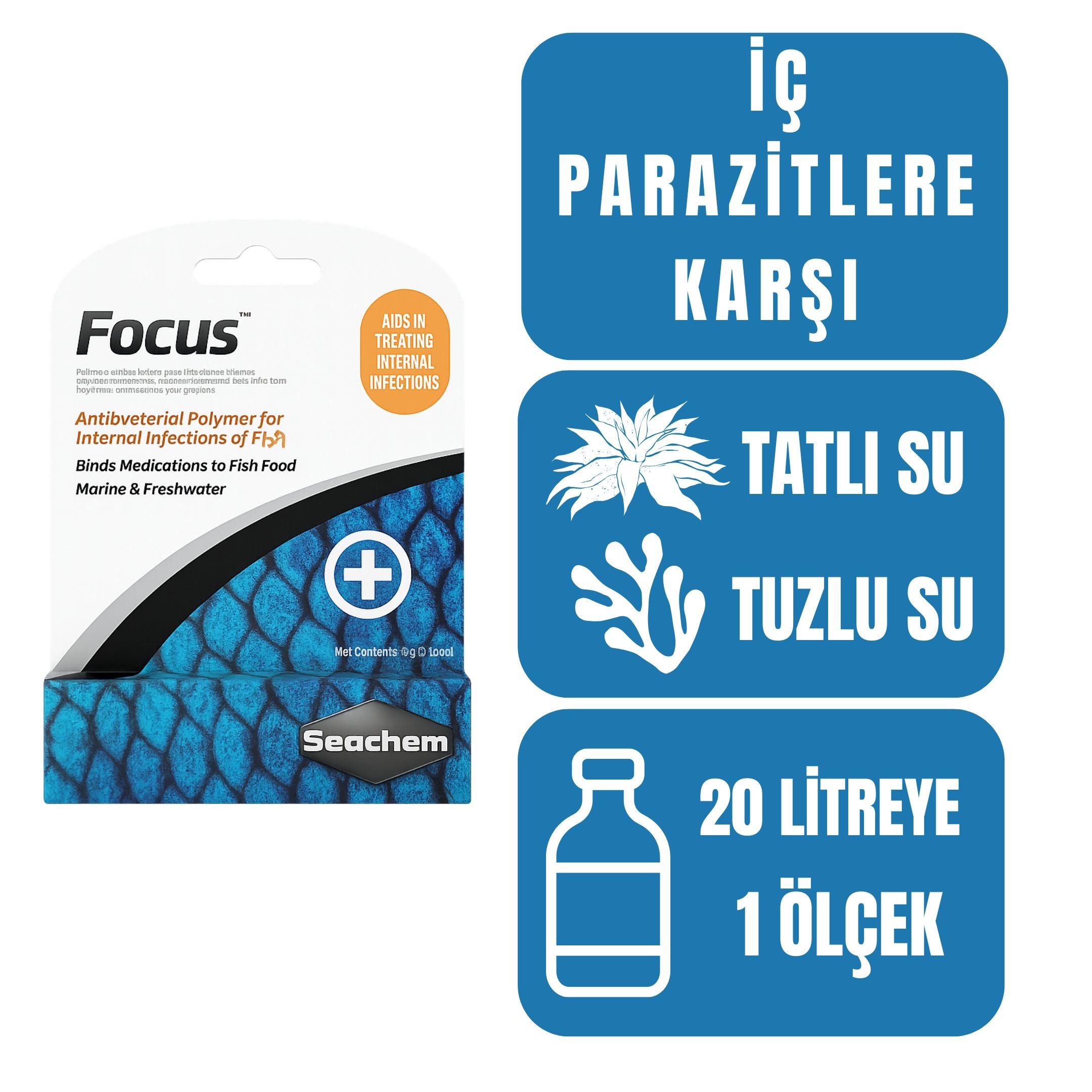 Seachem Focus 5gr - İç Parazit İlacı